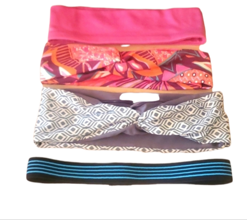 Lot of 4 Workout Casual Outdoors Performance Stretch Headbands No Slip